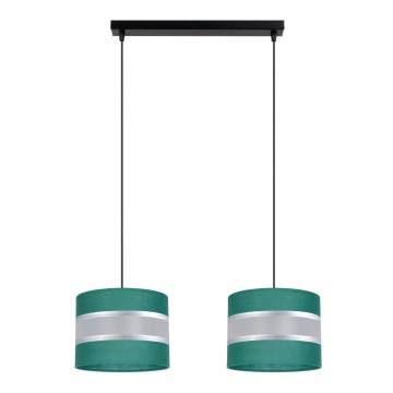 Chandelier on a string CORAL 2xE27/60W/230V green