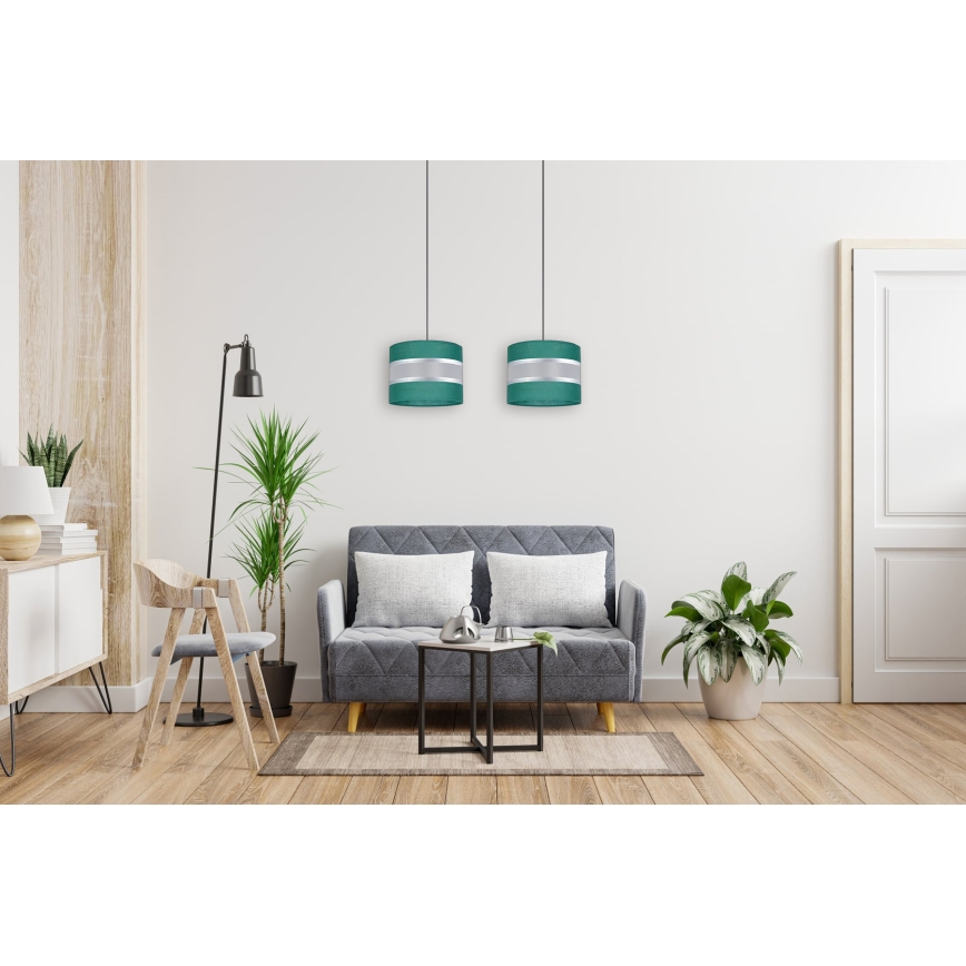 Chandelier on a string CORAL 2xE27/60W/230V green