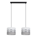 Chandelier on a string CORAL 2xE27/60W/230V white/grey