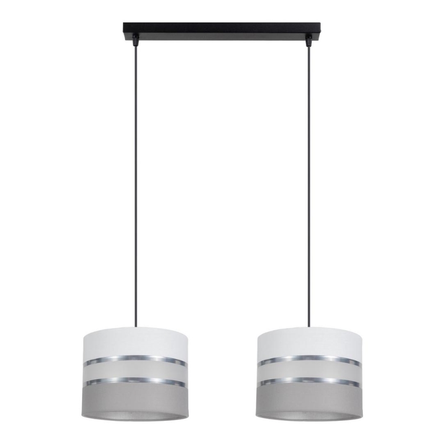 Chandelier on a string CORAL 2xE27/60W/230V white/grey