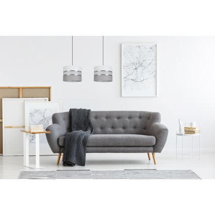 Chandelier on a string CORAL 2xE27/60W/230V white/grey