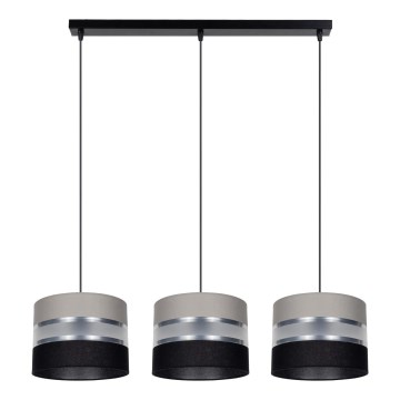 Chandelier on a string CORAL 3xE27/60W/230V black and grey