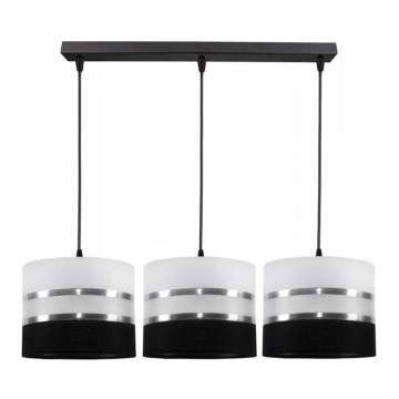 Chandelier on a string CORAL 3xE27/60W/230V black and white