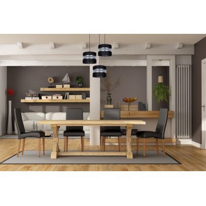 Chandelier on a string CORAL 3xE27/60W/230V black/matte chrome d. 45 cm