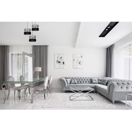 Chandelier on a string CORAL 3xE27/60W/230V black/grey/matte chrome d. 45 cm