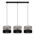 Chandelier on a string CORAL 3xE27/60W/230V black/grey