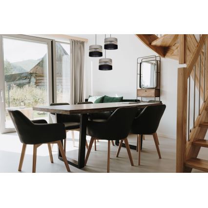 Chandelier on a string CORAL 3xE27/60W/230V black/grey