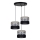 Chandelier on a string CORAL 3xE27/60W/230V black/grey/matte chrome d. 45 cm