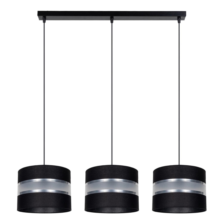 Chandelier on a string CORAL 3xE27/60W/230V black
