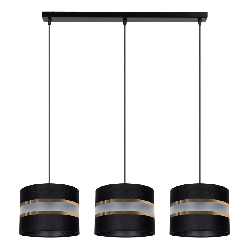 Chandelier on a string CORAL 3xE27/60W/230V black