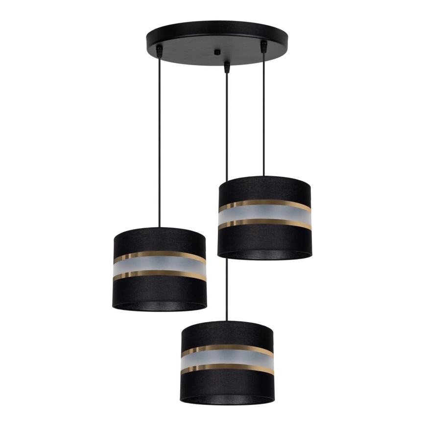 Chandelier on a string CORAL 3xE27/60W/230V black