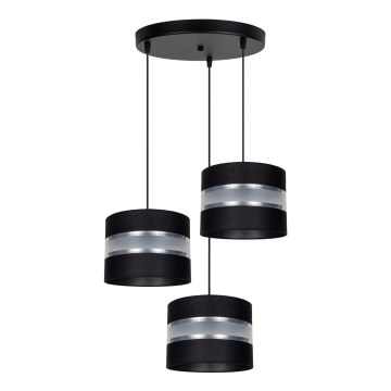 Chandelier on a string CORAL 3xE27/60W/230V black/matte chrome d. 45 cm