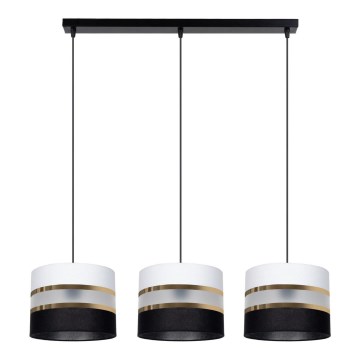 Chandelier on a string CORAL 3xE27/60W/230V black/white