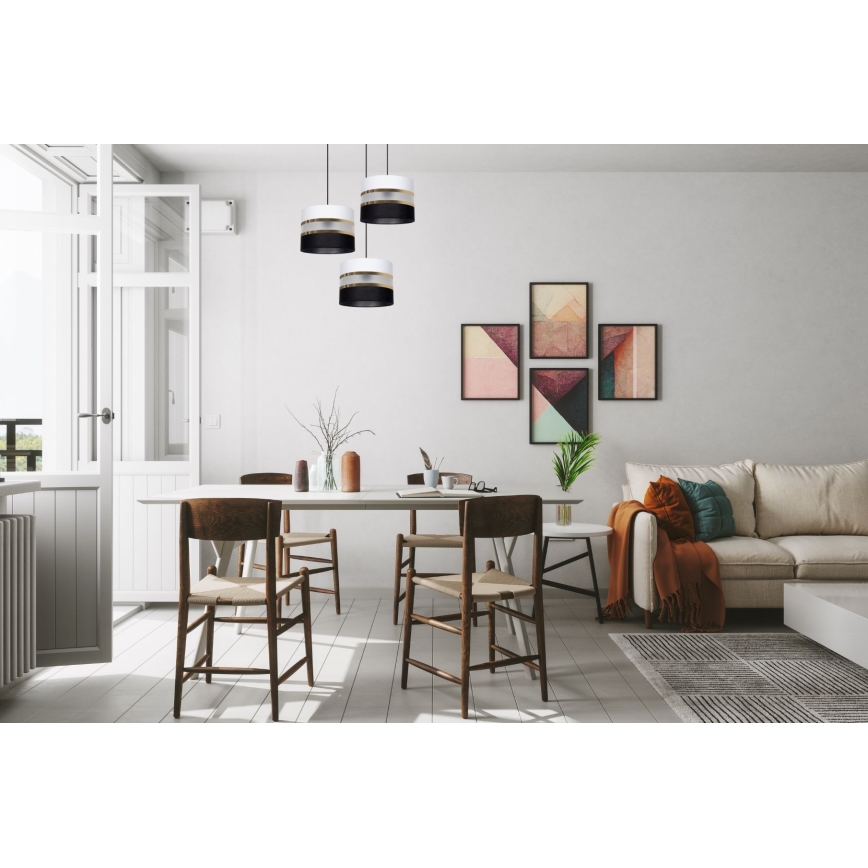 Chandelier on a string CORAL 3xE27/60W/230V black/white