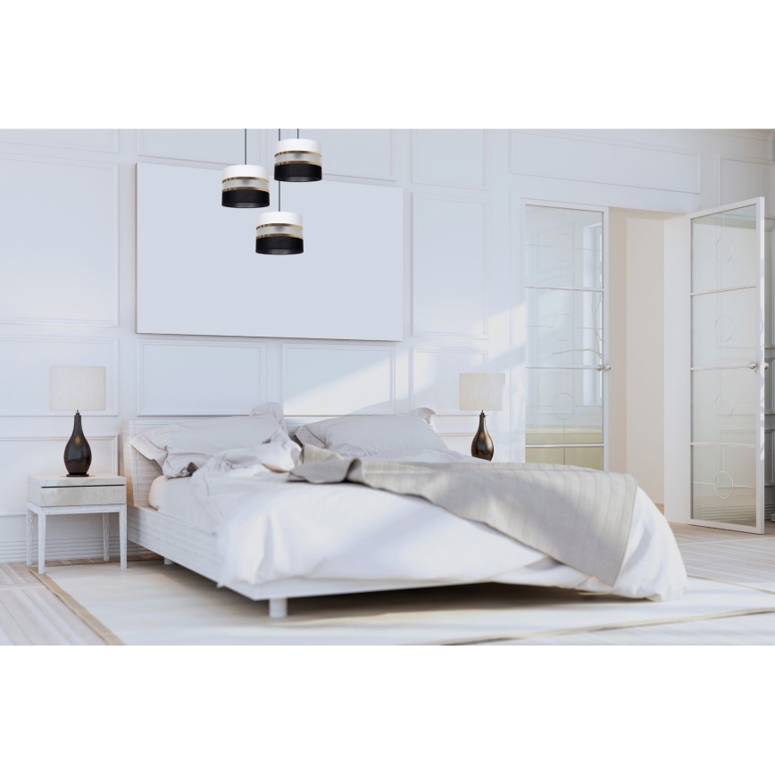 Chandelier on a string CORAL 3xE27/60W/230V black/white