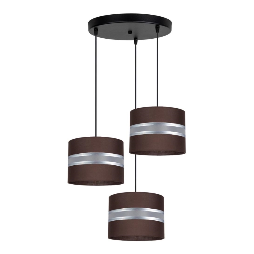 Chandelier on a string CORAL 3xE27/60W/230V brown