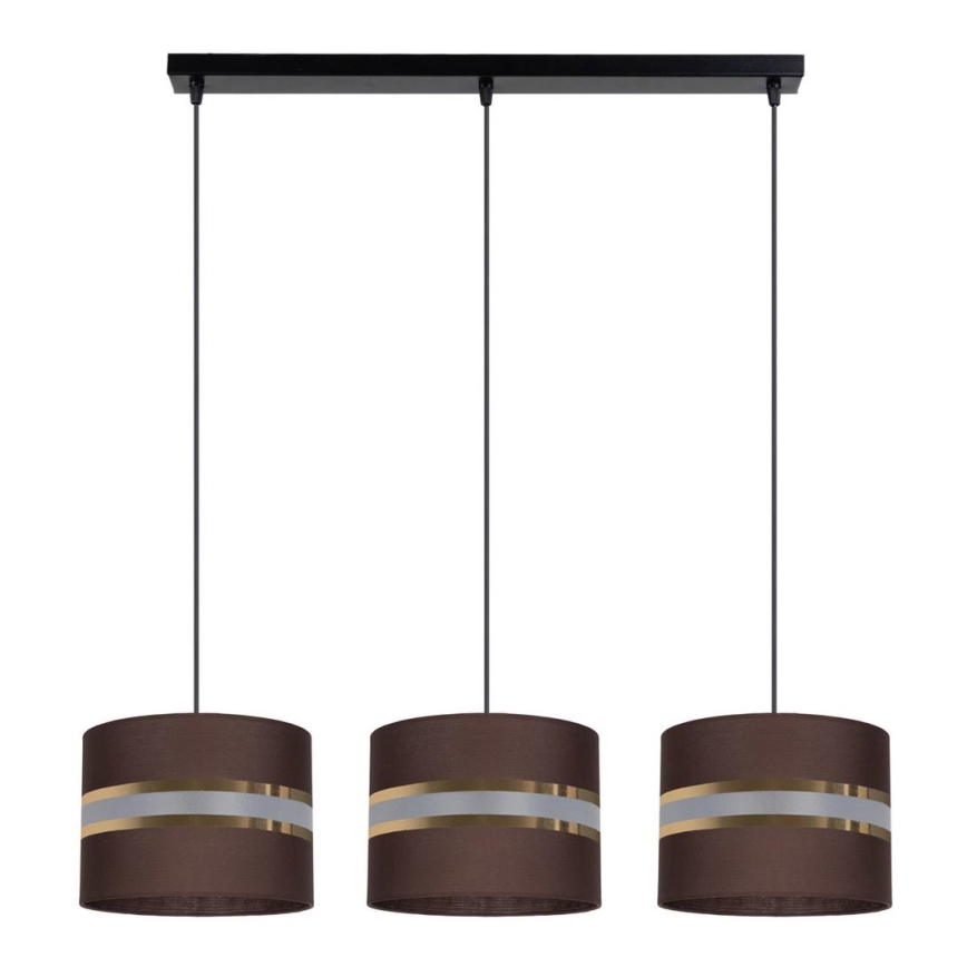 Chandelier on a string CORAL 3xE27/60W/230V brown