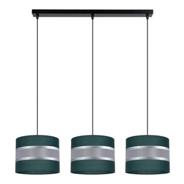 Chandelier on a string CORAL 3xE27/60W/230V green