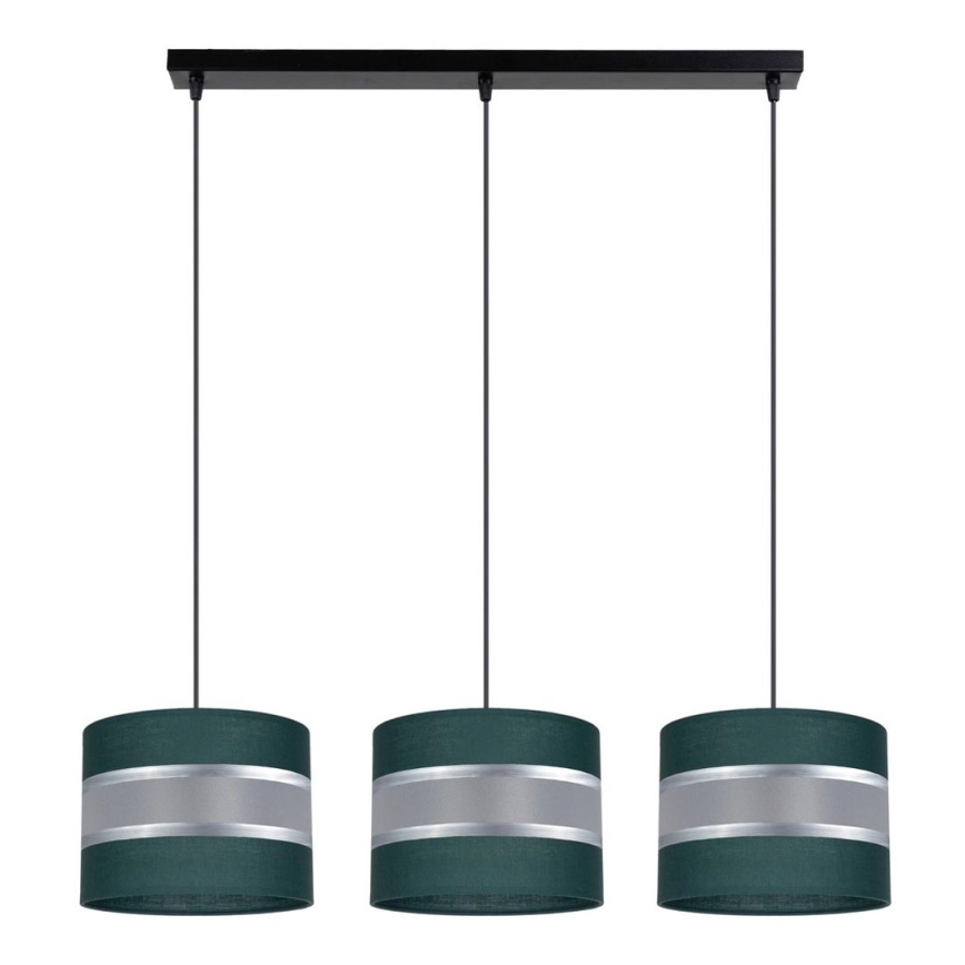 Chandelier on a string CORAL 3xE27/60W/230V green