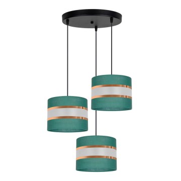 Chandelier on a string CORAL 3xE27/60W/230V green
