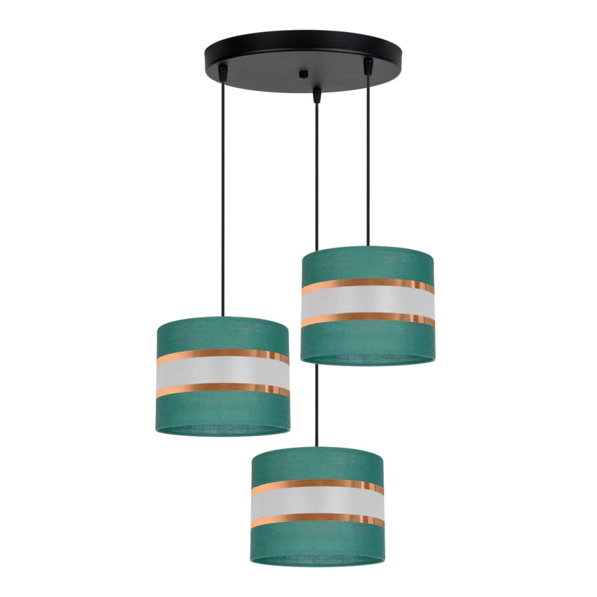 Chandelier on a string CORAL 3xE27/60W/230V green