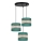 Chandelier on a string CORAL 3xE27/60W/230V green