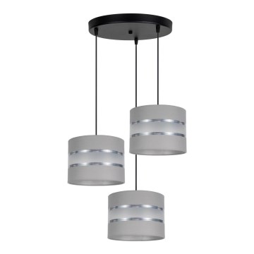 Chandelier on a string CORAL 3xE27/60W/230V grey