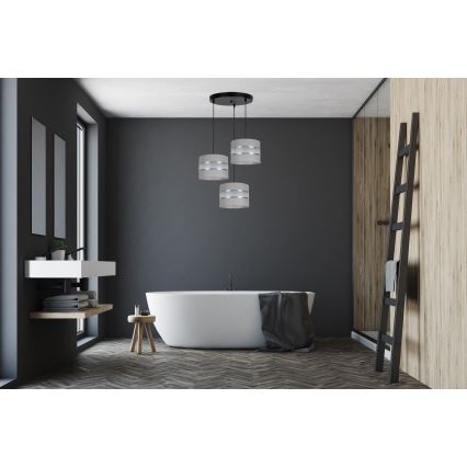 Chandelier on a string CORAL 3xE27/60W/230V grey