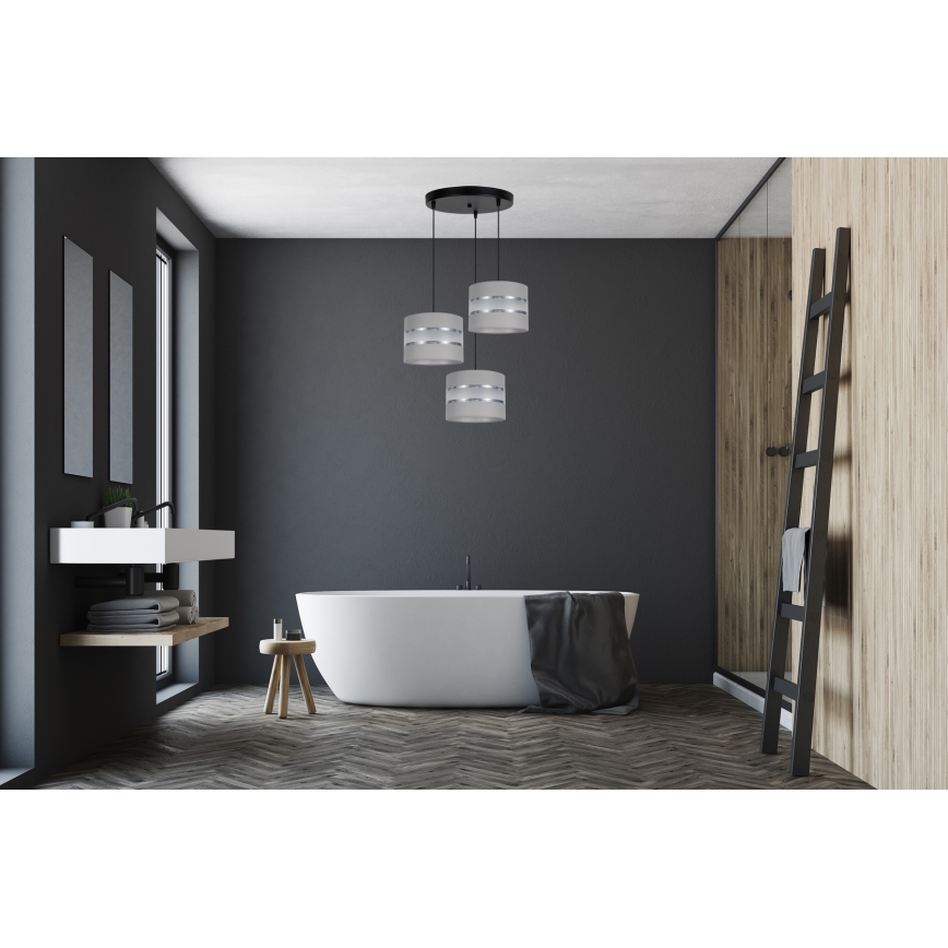 Chandelier on a string CORAL 3xE27/60W/230V grey