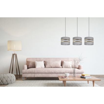 Chandelier on a string CORAL 3xE27/60W/230V grey