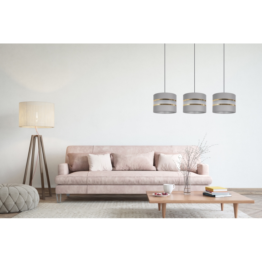 Chandelier on a string CORAL 3xE27/60W/230V grey