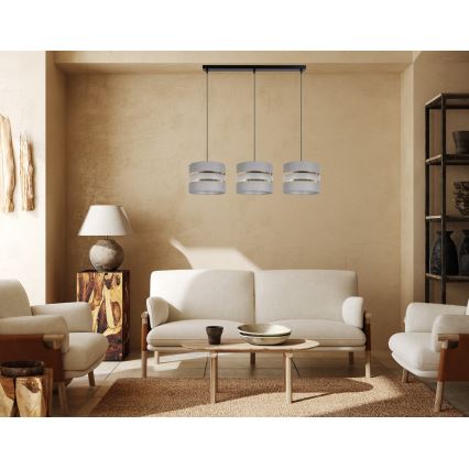 Chandelier on a string CORAL 3xE27/60W/230V grey