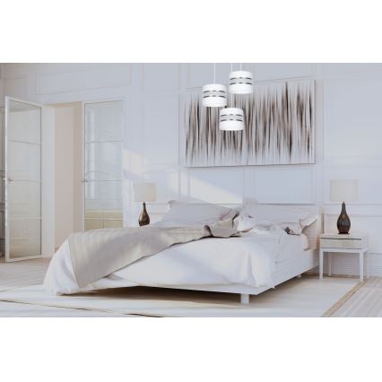Chandelier on a string CORAL 3xE27/60W/230V white/matte chrome d. 45 cm