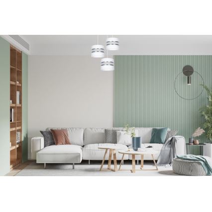 Chandelier on a string CORAL 3xE27/60W/230V white/matte chrome d. 45 cm
