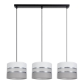 Chandelier on a string CORAL 3xE27/60W/230V white/grey