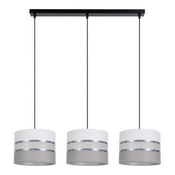 Chandelier on a string CORAL 3xE27/60W/230V white/grey