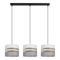 Chandelier on a string CORAL 3xE27/60W/230V white/grey
