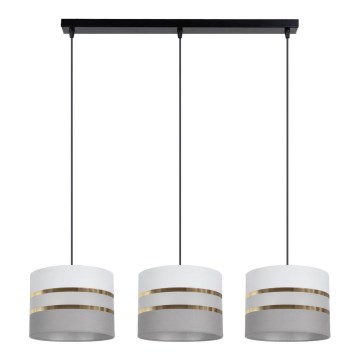 Chandelier on a string CORAL 3xE27/60W/230V white/grey