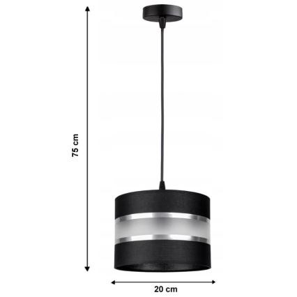 Chandelier on a string CORAL S 1xE27/60W/230V black