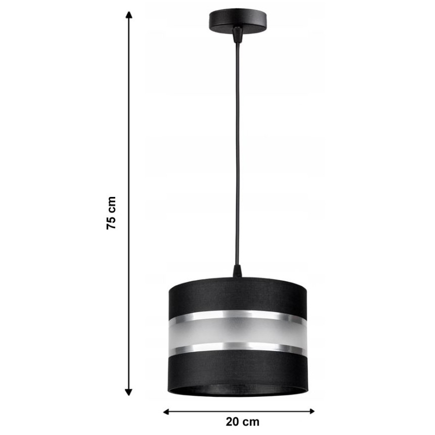 Chandelier on a string CORAL S 1xE27/60W/230V black