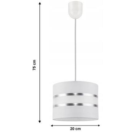 Chandelier on a string CORAL S 1xE27/60W/230V white