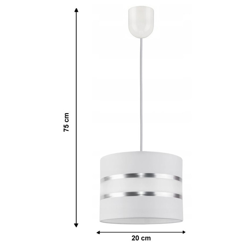 Chandelier on a string CORAL S 1xE27/60W/230V white
