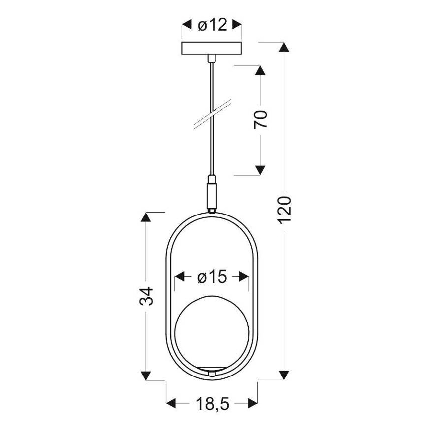 Chandelier on a string CORDEL 1xG9/28W/230V black