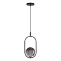 Chandelier on a string CORDEL 1xG9/28W/230V black/smoky black