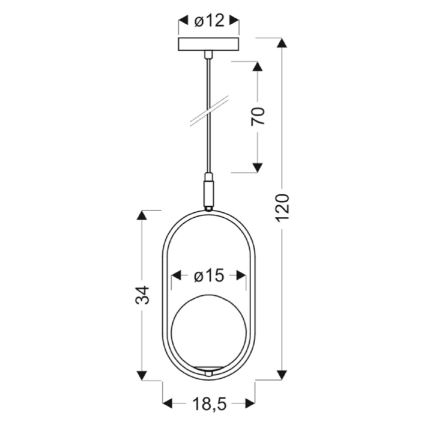 Chandelier on a string CORDEL 1xG9/28W/230V shiny chrome