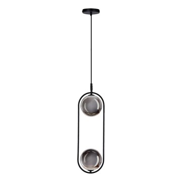 Chandelier on a string CORDEL 2xG9/28W/230V black/smoky black