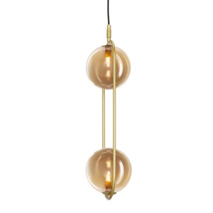 Chandelier on a string CORDEL 2xG9/28W/230V brass/smoky beige