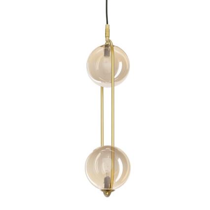 Chandelier on a string CORDEL 2xG9/28W/230V brass/smoky beige