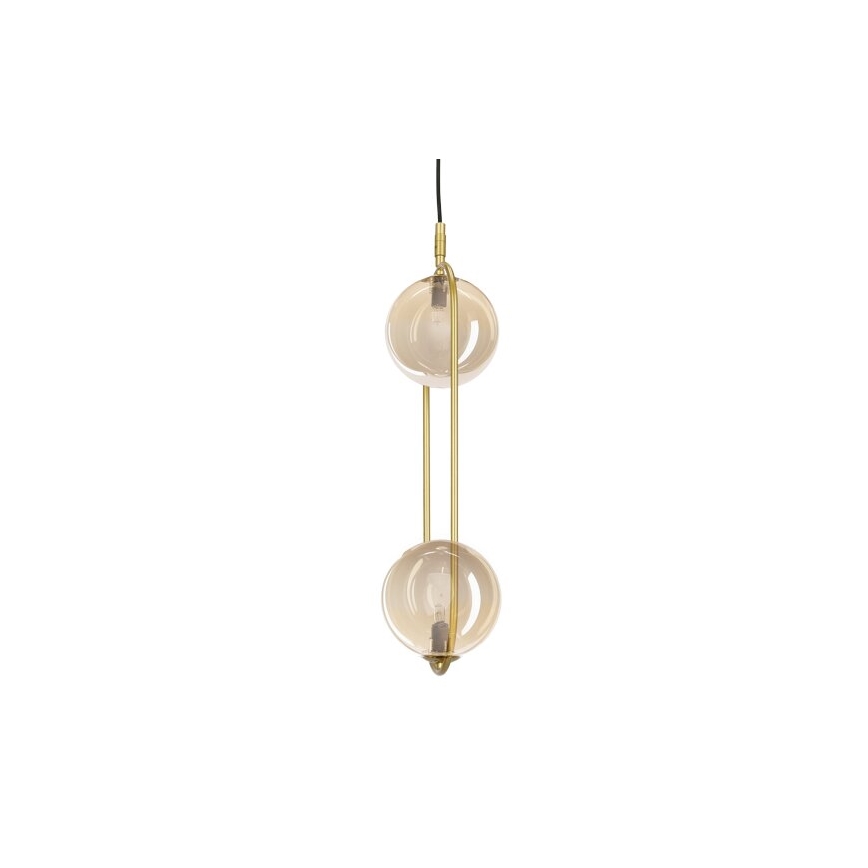 Chandelier on a string CORDEL 2xG9/28W/230V brass/smoky beige
