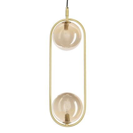 Chandelier on a string CORDEL 2xG9/28W/230V brass/smoky beige